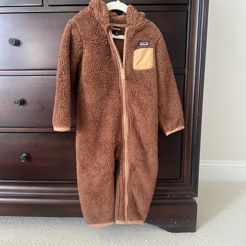 Patagonia Brown Fleece Baby Bunting